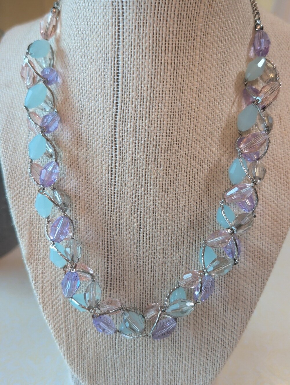 Marks & Spencer Pastel Aqua and Lilac Beaded Necklace